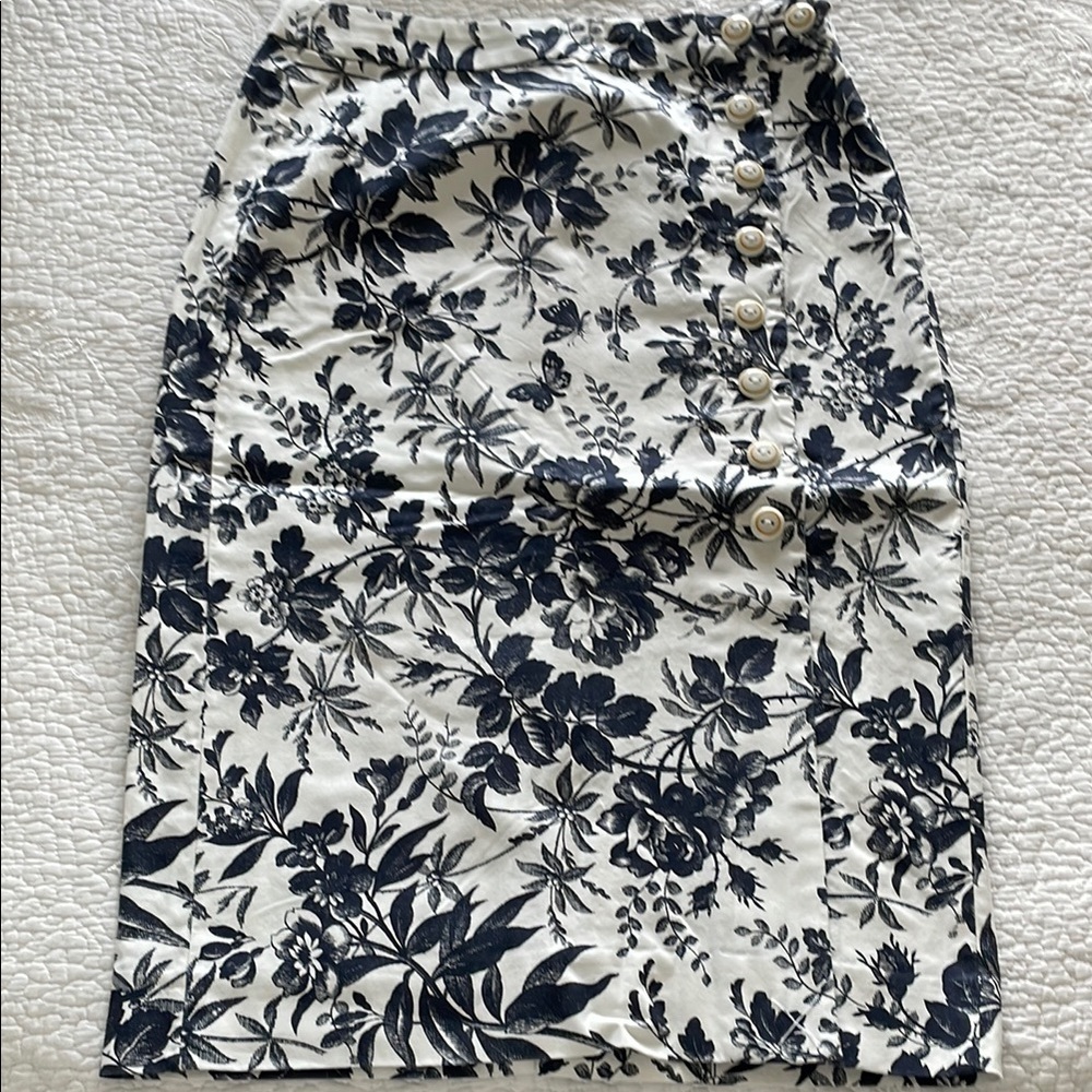 J Crew Blue Floral Skirt size 2